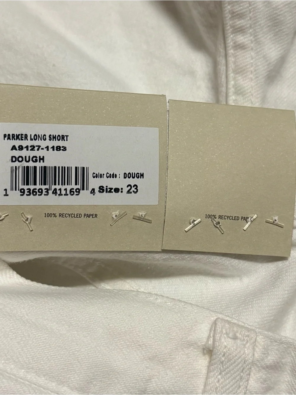 Agolde Parker Long Short Denim Shorts in Dough